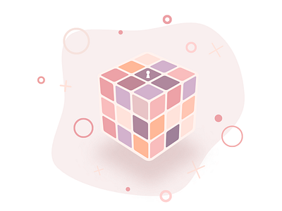 Rubiks Cube cube gravit designer illustration pastel rubix
