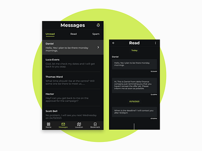 Messages & Contact | Design Concept