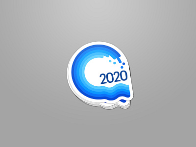 BlueWave 2020 sticker branding design illustration logo vector