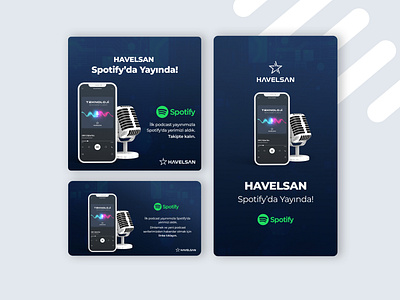 Social Media Design for Spotify Channel - HAVELSAN podcast podcast channel socialmedia socialmediapost spotify