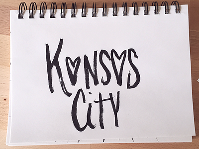 I Heart KC brush lettering hand lettering kansas city kcmo lettering letters love type typography