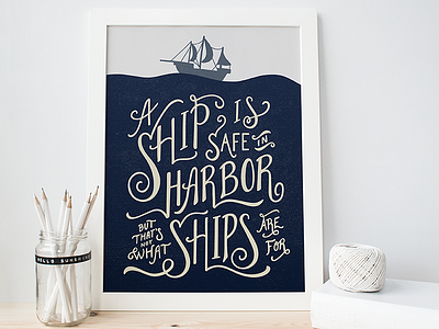 Custom Commission: Hand Lettering blue design hand lettering illustration lettering letters seas ship typography water