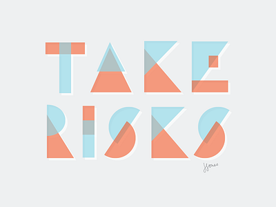 Take Risks Custom Type Illustration business card design hand lettering illustration lettering risks type typography