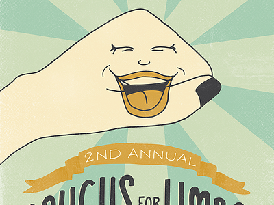 Laughs For Limbs Event Poster annual banner event poster gig poster hand lettering illustration laugh lettering poster smile type typography