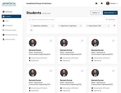 College Placement (Manage Student)