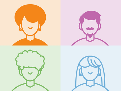 Persona Portraits line art persona portrait vector