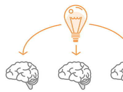 Information Sharing arrows brain despacito illustration lightbulb vector
