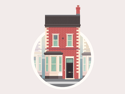 Belfast City House belfast brick city flat flat design house icon illustration landscape