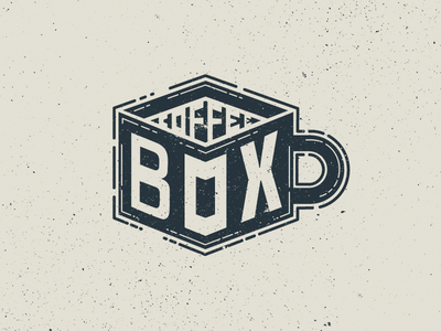 Logo Concept box coffee cup flat design icon line logo paint texture vintage