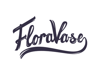 FloraVase logo concept calligraphy lettering letters logo type typography wordmark