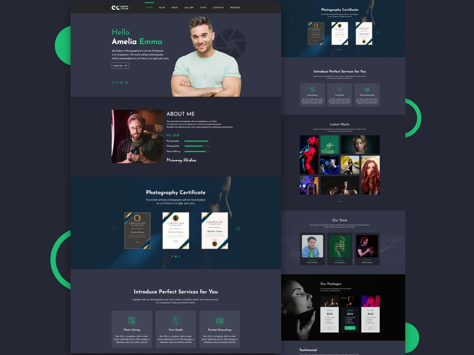 Photographer Portfolio Website Design - UI UX Design by Mrinmoy Krishna ...