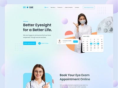 Landing Page - Medical - Eye - Doctor appointment booking clean design clinic doctor appointment doctors eye eye care landing eyecare healthcare healthcare landing homepage hospital medical medical landing medical website ui ui ux user interface website