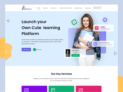 Education Landing Page campus classes course dribbble education homepage landing page learning platform minimal online class online education skills social media design student study studying training ui web design