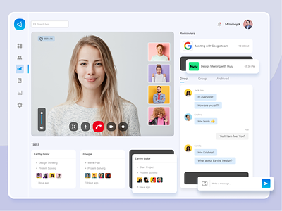 Video Call / Conference UI Design admin panel chat clean cloud meeting conference dashboard app dribbble livestream meetup minimal online meeting podcast sass screen share ui ui ux video call video chat web design zoom