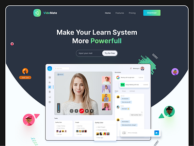 SAAS Landing Page agency landing page dashboard app dribbble 2022 education landingpage minimal design online learning online meeting saas app saas design saas landing page saas website ui design ux video call video chat website zoom