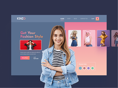 Clothing Fashion Website UI cloth clothing brand dribble ecommerce fashion gradient homepage online store summer trend uiux web design winter women