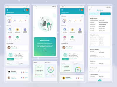 HR Management App app app design employee employer hr hr management hrm app management money management payroll team management ui