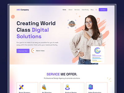 Agency Landing Page agency case study creative digital agency graphic design it company landing page ui ux web