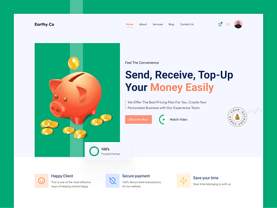 Bank Company Website Design bank banking card crypto finance financial fintech home page landing page send payment ui ux
