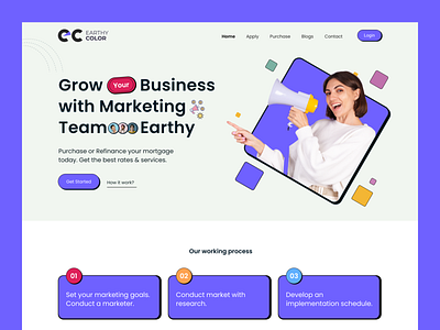 Marketing Agency - Landing Page Design advertising agency business company earthy color homepage marketing marketing website mockup mrinmoy product ui design website