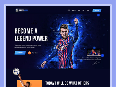 Football Club - UI UX Design argentina brazil club dark football homepage messi mockup play product soccer sports team ui design website worldcup 2022