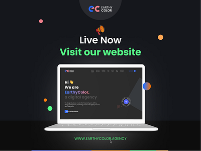 EarthyColor Agency Website Live 🔥🔥 announcement earthycolor earthycolor agency homepage live mockup mrinmoy product trendy ui design website live