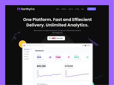 Earthy Co AI (Artificial Intelligence) Analytics Website agency ai artificial intelligence branding earthycolor figma graphic design modern plugin sass startup ui ux website xd