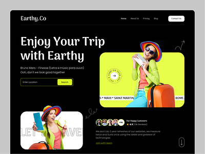 EarthyColor - Travel Landing Page branding explore homepage journey mockup product tourism travel agency travel landing trip ui ui ux website