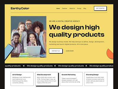 EarthyColor creative agency website agency branding company corporate creative design agency digital agency digital service earthycolor graphic design modern office professional startup ui ux website