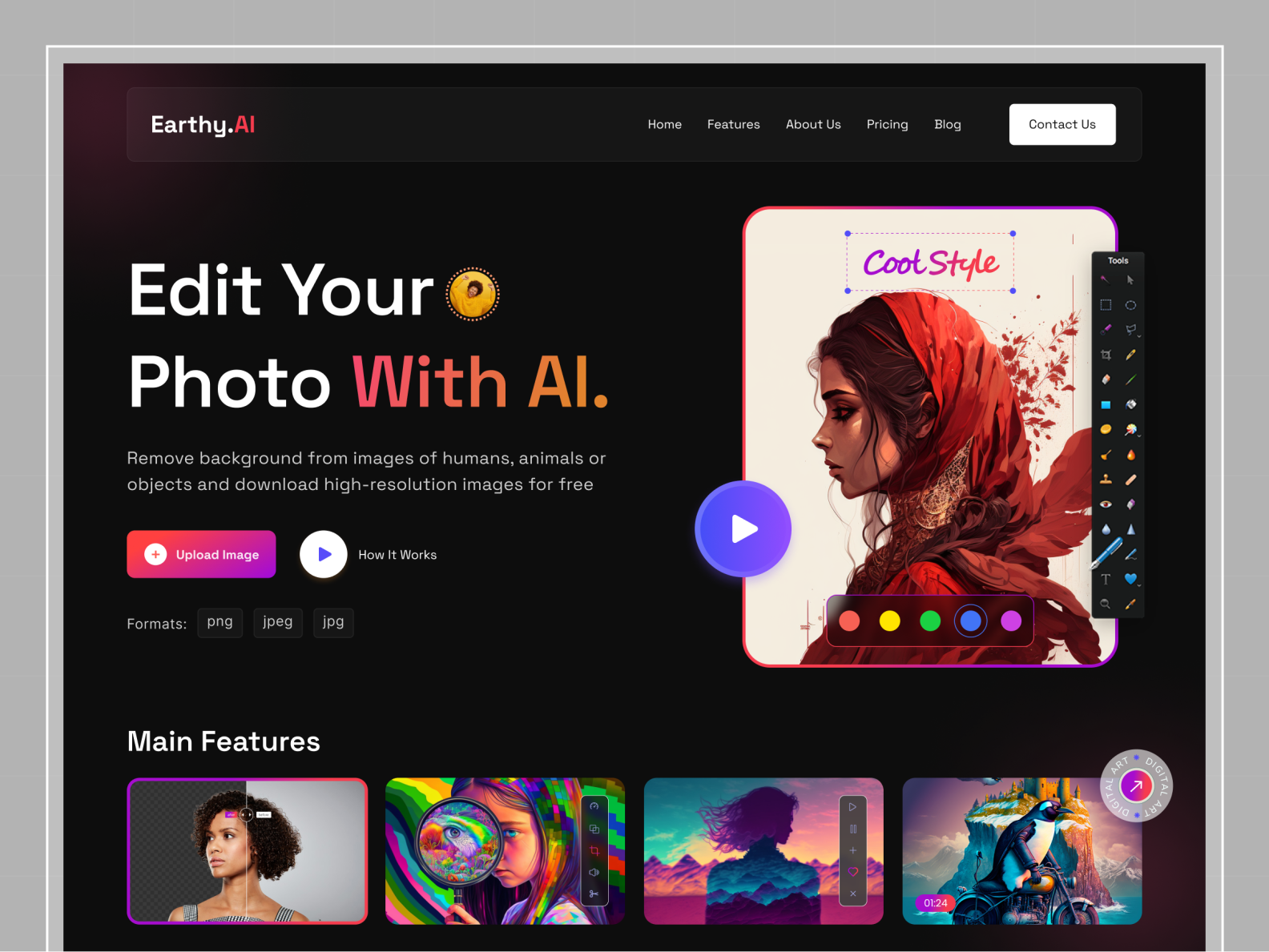 Ai Artificial Intelligence Photo Editor Website By Mrinmoy Krishna 