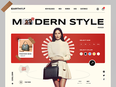 EARTHY - Fashion Landing Page apparel branding clothes design agency earthy earthycolor ecommerce fashion graphic design marketplace modern mrinmoy online store style trendy ui ux website woman
