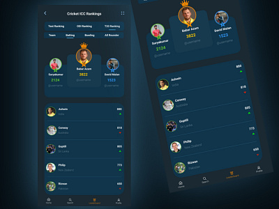 Leaderboard - Daily ui 019 019 cricket daily ui 019 design leaderboard sports ui