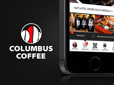 Columbus Coffee mobile App design app cichos culumbuscoffee szczecin ui ux