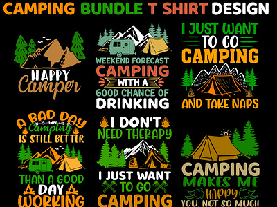 camping bundle t shirt design