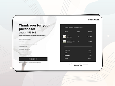 #DailyUI 009 designing an email receipt 🧾 challenge dailyui dailyuichallenge design email design emailreceipt ereceipt flat minimal ui ux