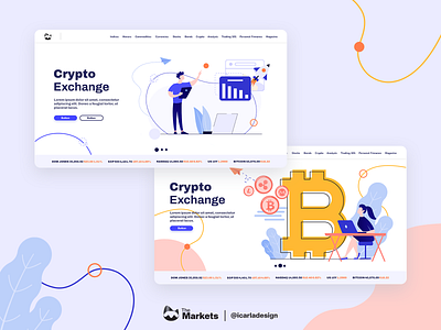 The Markets Web App - Redesign abovethefold branding carousel design flat illustration stockmarket trading ui ux vector