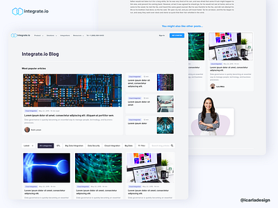 Integrate.io Blog Master Page article blog design ecommerce ui ux