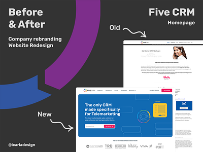 Five CRM | Before & After beforeafter branding colorful crm design illustration marketing rebranding redesign responsive ui ux webdesign
