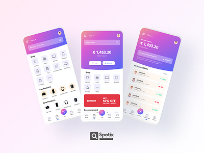 Online Payment App Mockup. adobe xd appdesign design flutter mobile app mockup paymentapp ui uiux user interface ux
