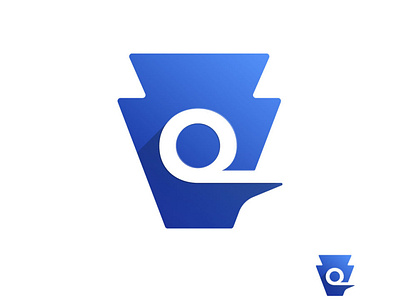 Q + Keystone Logo Design design letter logo mark monogram simple simple logo