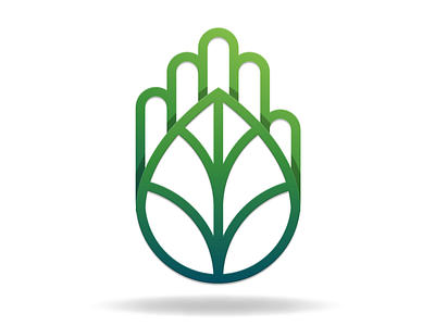 Palm Hand + Leaf Logo Design branding design graphic design letter logo mark monogram simple simple logo