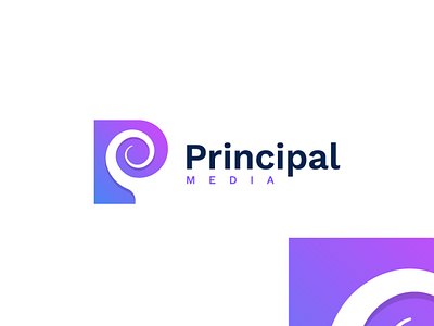 Logo Design Proposal for Principal Media (Rejected) branding design geometric graphic design letter logo mark monogram simple simple logo symbol