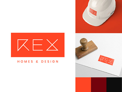 REX HOMES & DESIGN branding design geometric graphic design letter logo mark monogram simple simple logo