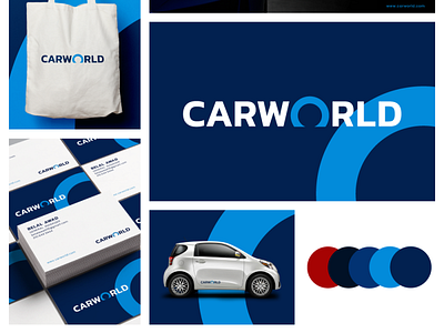 Carworld Logo Design blue branding design geometric graphic design letter logo mark monogram simple simple logo symbol world