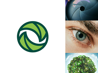 Camera Shutter Lens, Eye and Earth Logo Design branding design graphic design letter logo mark monogram simple simple logo