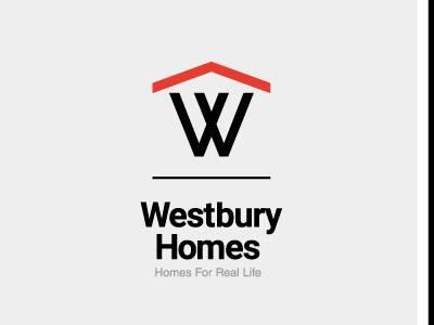 Westbury Logo Design black estate home house monogram real roof simple w