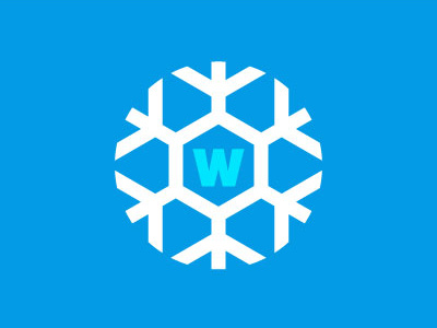 Logo Design Proposal for WinterPlanning blue circle cold ice snow snowflake w