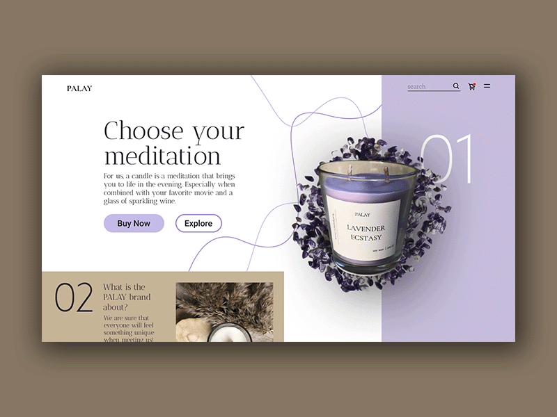 Candel - UI/UX design after effect animated gif animation candel design dribbble figma gif landing layout modern palay shop ui ui ux ui design uiux web design webdesign website design