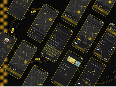 Taxi App - UI/UX design app application cab car card design driver location map modern payment search select select car taxi taxo app ui ui design uiux web design