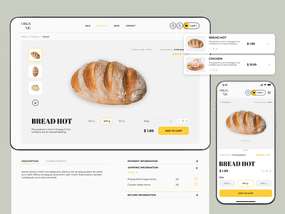 Organic | E-Commerce | UI/UX design adaptive branding cart design e commerce figma food minimalism modern online product shop store ui ui design uiux ux web web design website